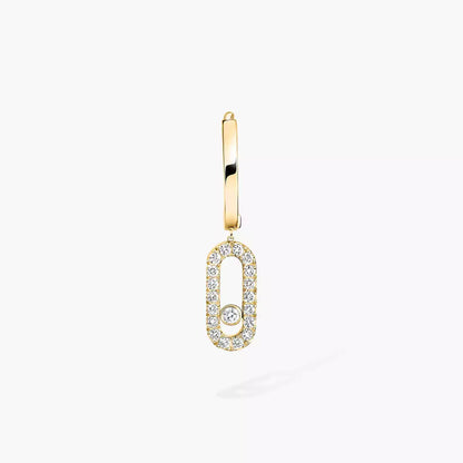 [Eterna Jewels]Move Uno Single Diamond Hoop Earring