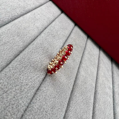 [Eterna Jewels]PYRAMID COLORED STONE STUD RING