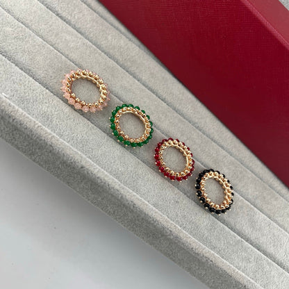 [Eterna Jewels]PYRAMID COLORED STONE STUD RING