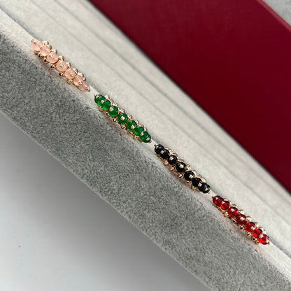[Eterna Jewels]PYRAMID COLORED STONE STUD RING