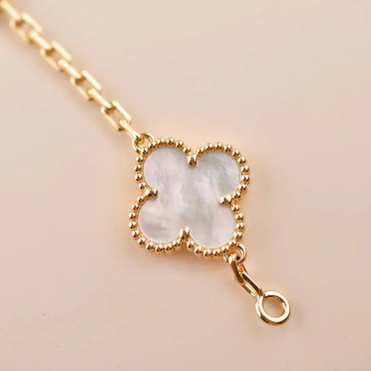 [Eterna Jewels]CLOVER WHITE PEARL MOP 5 MOTIF BRACELET COLLECTION