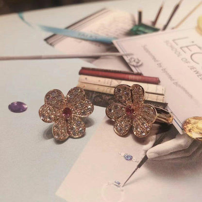 [Eterna Jewels]FRIVOLE PINK GOLD FLOWER DIAMOND EARRINGS