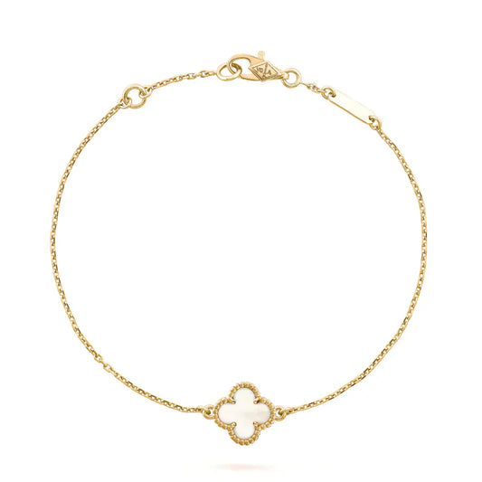 [Eterna Jewels]CLOVER WHITE MOP SINGLE FLOWER BRACELET