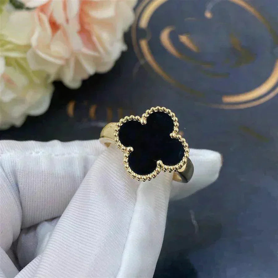 [Eterna Jewels]CLOVER ONYX RING