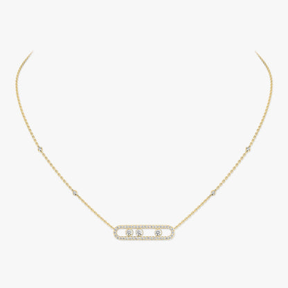 [Eterna Jewels] Move Pave_ Rose Gold Diamond Necklace