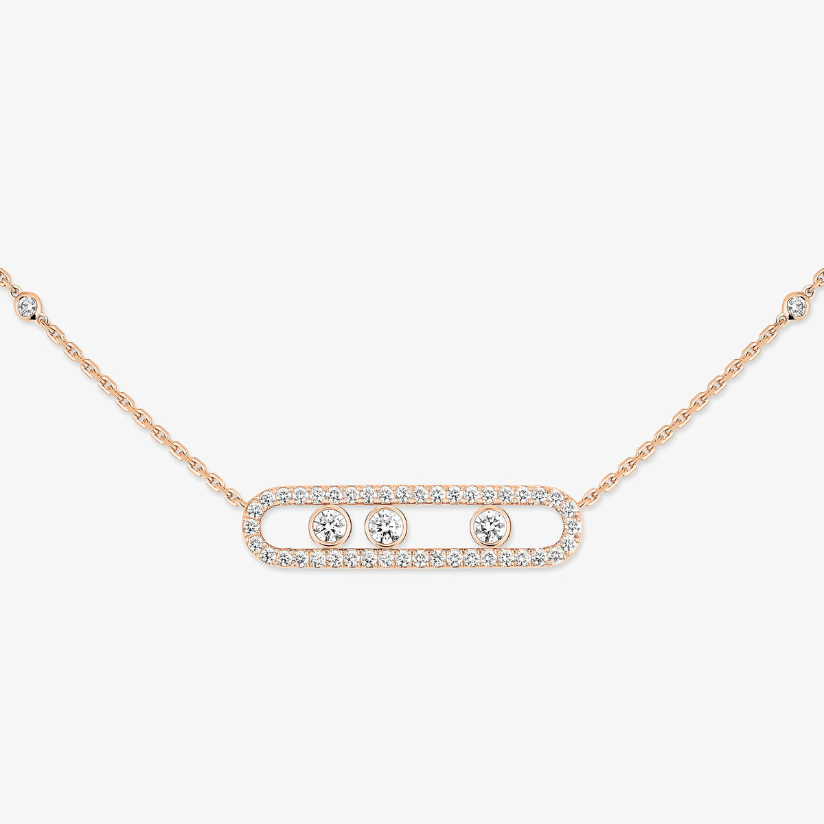 [Eterna Jewels] Move Pave_ Rose Gold Diamond Necklace