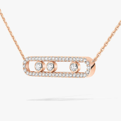 [Eterna Jewels] Move Pave_ Rose Gold Diamond Necklace
