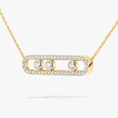 [Eterna Jewels] Move Pave_ Rose Gold Diamond Necklace